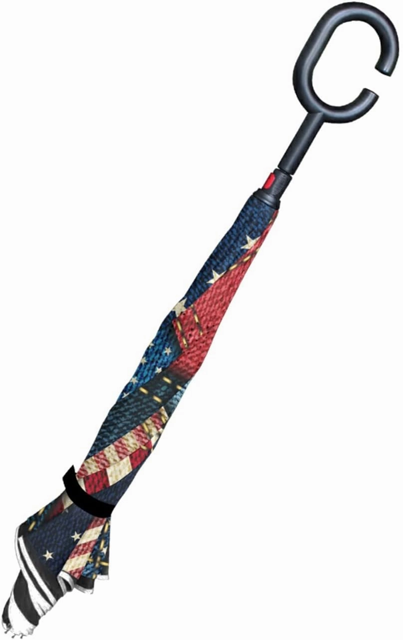 Oyihfvs Double Layer Inverted Umbrella, With C-Shaped Handle Windproof UV Proof Durable Parasol, For Men Women Outdoor Folding Rain Sun