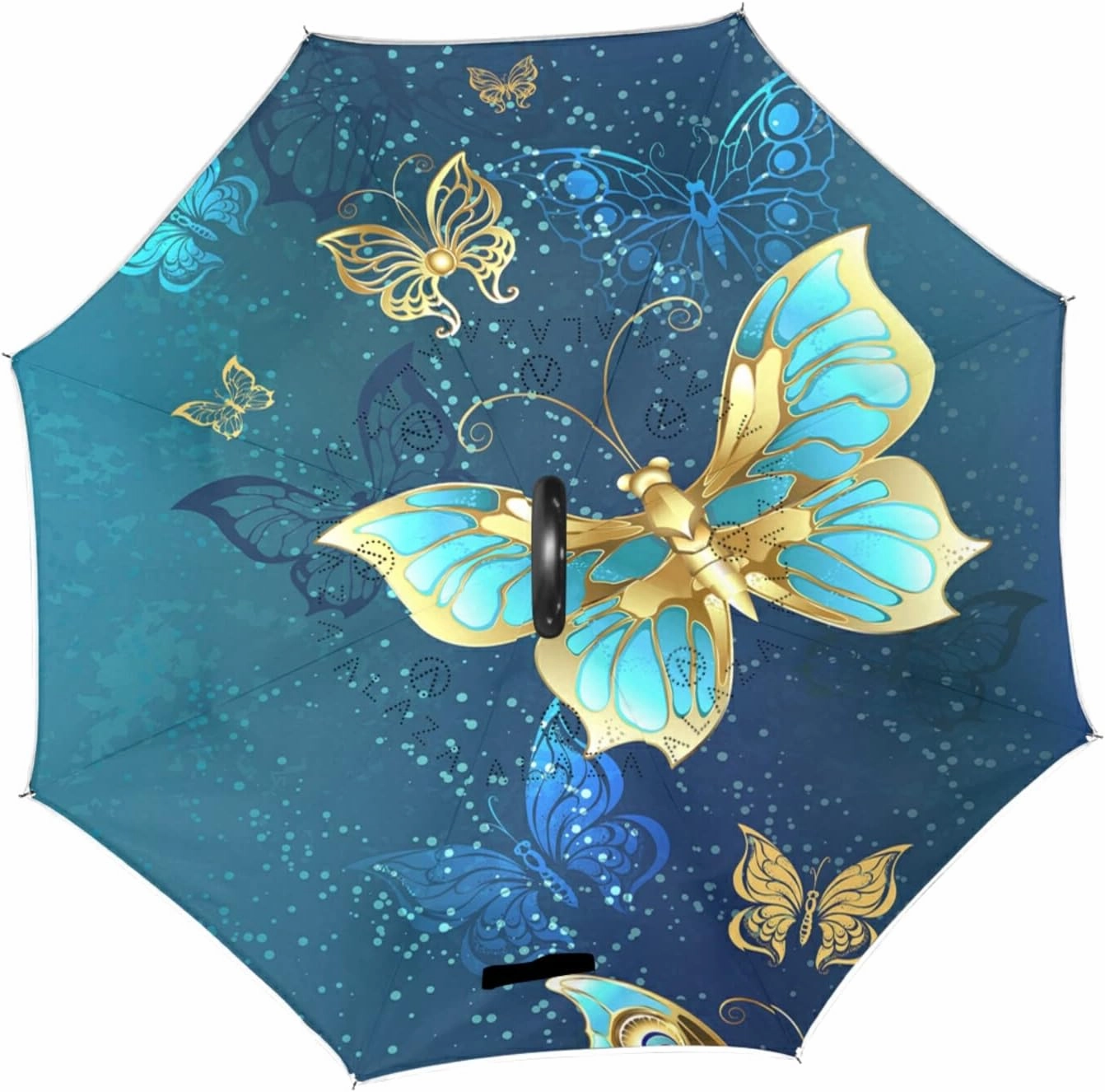 Oyihfvs Double Layer Inverted Umbrella, With C-Shaped Handle Windproof UV Proof Durable Parasol, For Men Women Outdoor Folding Rain Sun