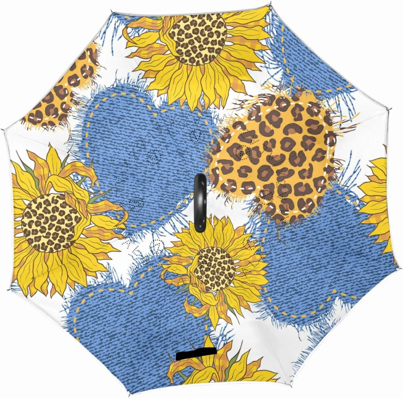 Oyihfvs Double Layer Inverted Umbrella, With C-Shaped Handle Windproof UV Proof Durable Parasol, For Men Women Outdoor Folding Rain Sun