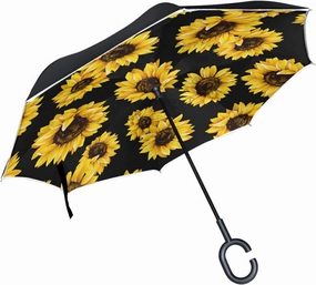 Oyihfvs Double Layer Inverted Umbrella, With C-Shaped Handle Windproof UV Proof Durable Parasol, For Men Women Outdoor Folding Rain Sun