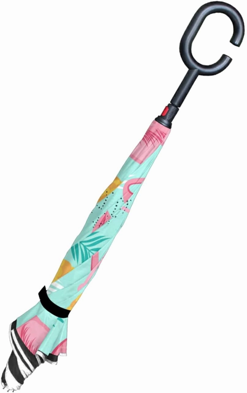 Oyihfvs Double Layer Inverted Umbrella, With C-Shaped Handle Windproof UV Proof Durable Parasol, For Men Women Outdoor Folding Rain Sun