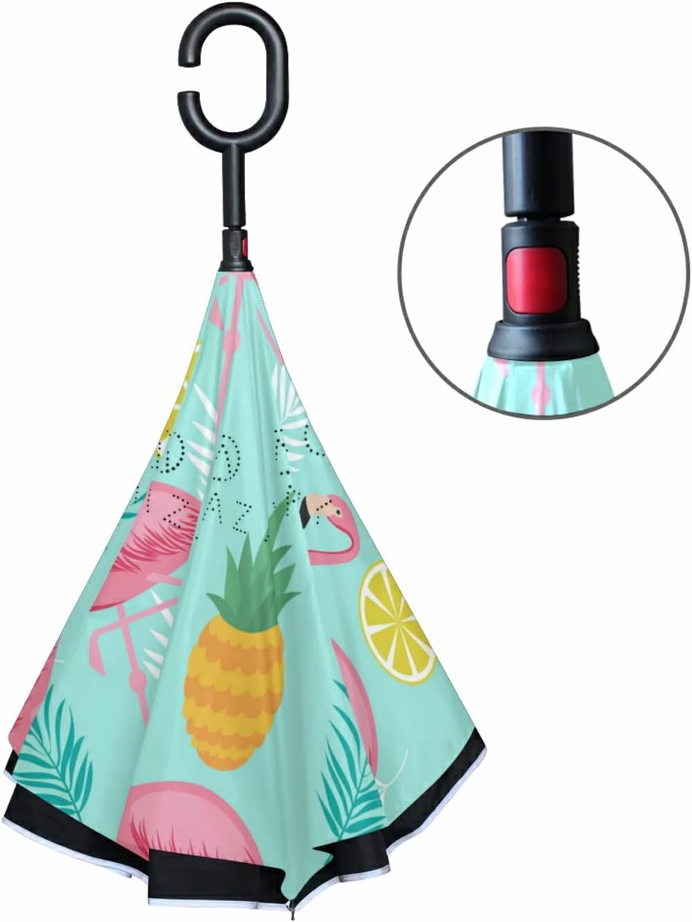 Oyihfvs Double Layer Inverted Umbrella, With C-Shaped Handle Windproof UV Proof Durable Parasol, For Men Women Outdoor Folding Rain Sun