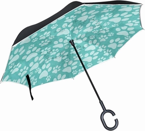 Oyihfvs Double Layer Inverted Umbrella, With C-Shaped Handle Windproof UV Proof Durable Parasol, For Men Women Outdoor Folding Rain Sun