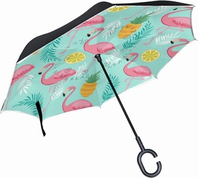 Oyihfvs Double Layer Inverted Umbrella, With C-Shaped Handle Windproof UV Proof Durable Parasol, For Men Women Outdoor Folding Rain Sun