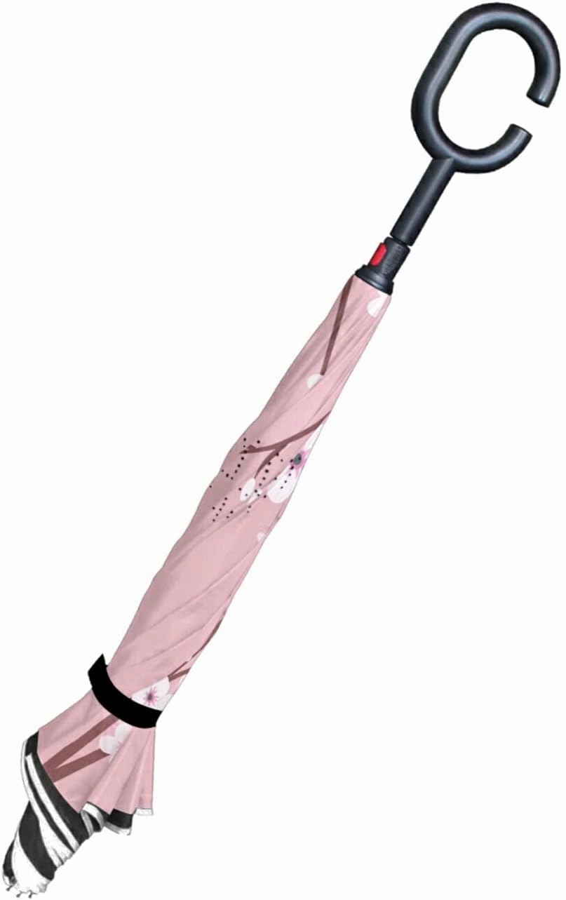 Oyihfvs Double Layer Inverted Umbrella, With C-Shaped Handle Windproof UV Proof Durable Parasol, For Men Women Outdoor Folding Rain Sun