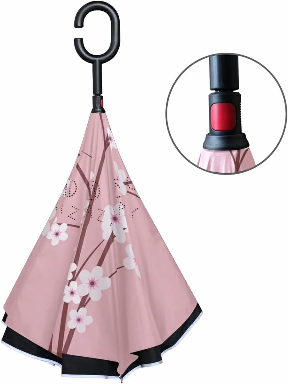 Oyihfvs Double Layer Inverted Umbrella, With C-Shaped Handle Windproof UV Proof Durable Parasol, For Men Women Outdoor Folding Rain Sun