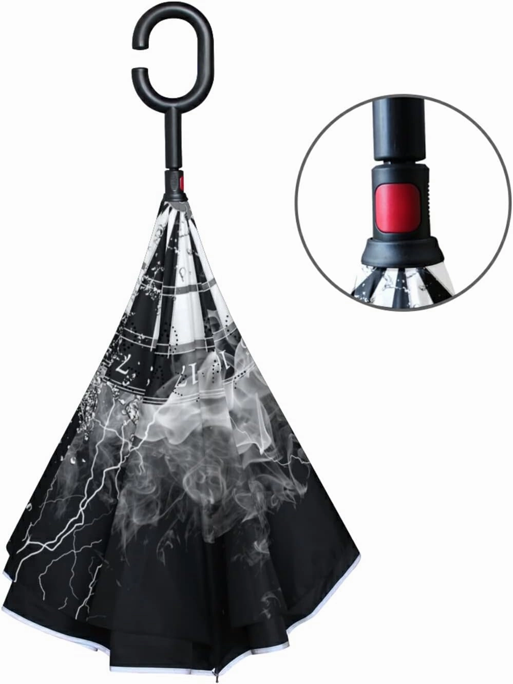 Oyihfvs Double Layer Inverted Umbrella, With C-Shaped Handle Windproof UV Proof Durable Parasol, For Men Women Outdoor Folding Rain Sun