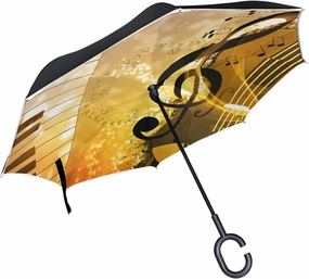 Oyihfvs Double Layer Inverted Umbrella, With C-Shaped Handle Windproof UV Proof Durable Parasol, For Men Women Outdoor Folding Rain Sun
