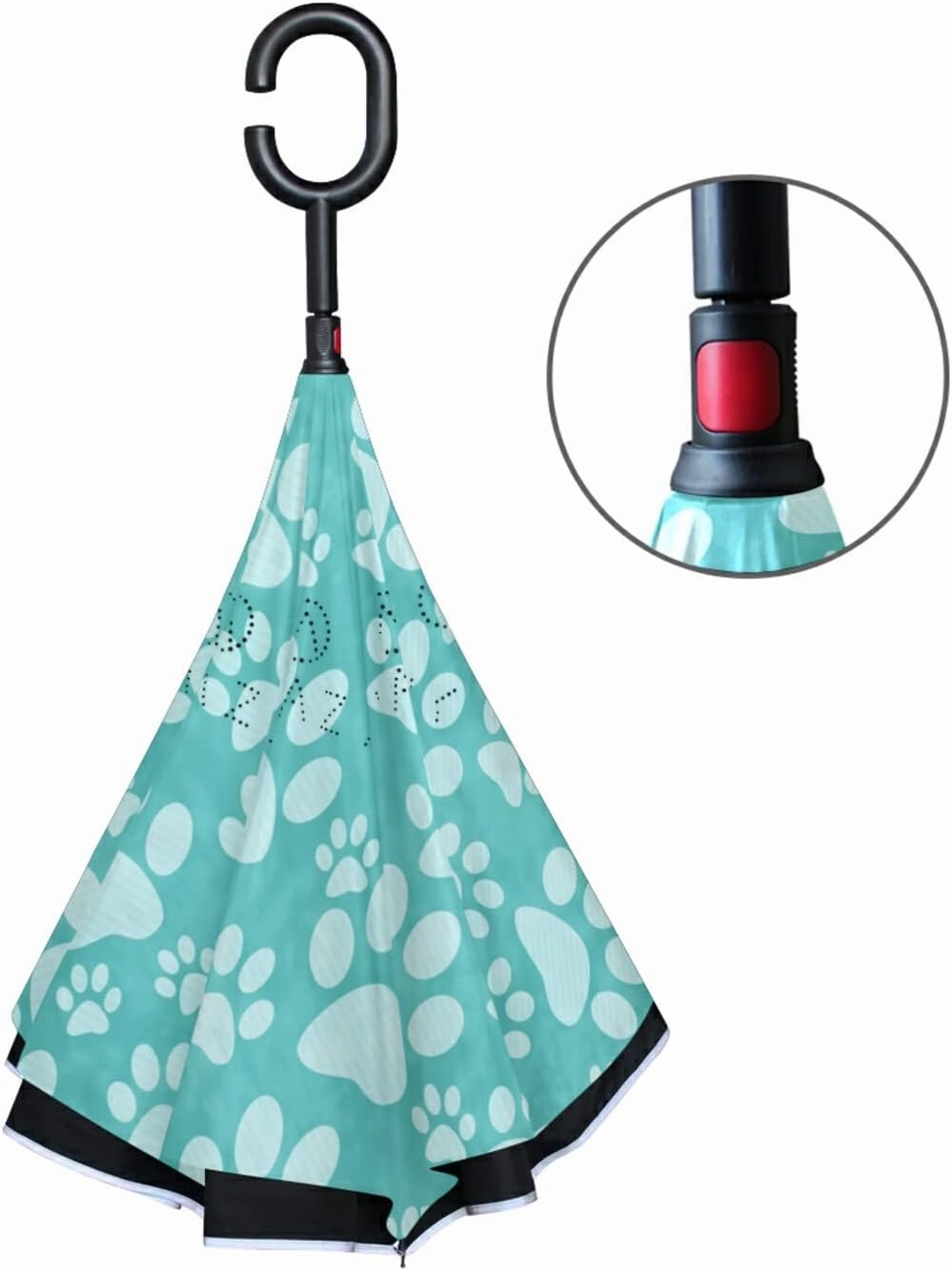 Oyihfvs Double Layer Inverted Umbrella, With C-Shaped Handle Windproof UV Proof Durable Parasol, For Men Women Outdoor Folding Rain Sun