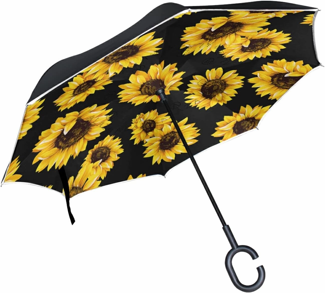 Oyihfvs Double Layer Inverted Umbrella, With C-Shaped Handle Windproof UV Proof Durable Parasol, For Men Women Outdoor Folding Rain Sun