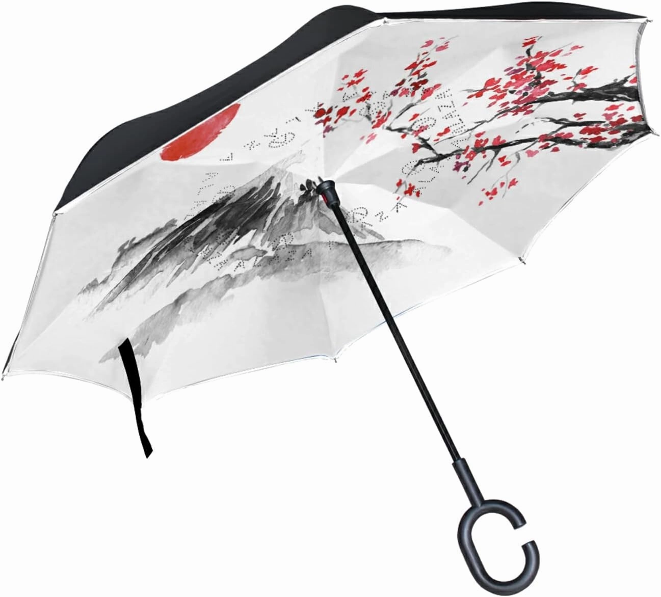 Oyihfvs Double Layer Inverted Umbrella, With C-Shaped Handle Windproof UV Proof Durable Parasol, For Men Women Outdoor Folding Rain Sun