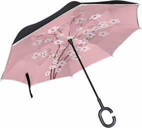 Oyihfvs Double Layer Inverted Umbrella, With C-Shaped Handle Windproof UV Proof Durable Parasol, For Men Women Outdoor Folding Rain Sun