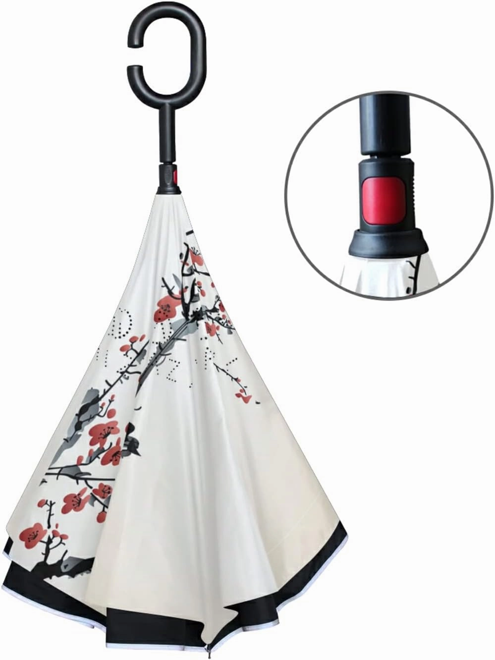 Oyihfvs Double Layer Inverted Umbrella, With C-Shaped Handle Windproof UV Proof Durable Parasol, For Men Women Outdoor Folding Rain Sun
