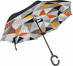 Oyihfvs Double Layer Inverted Umbrella, With C-Shaped Handle Windproof UV Proof Durable Parasol, For Men Women Outdoor Folding Rain Sun
