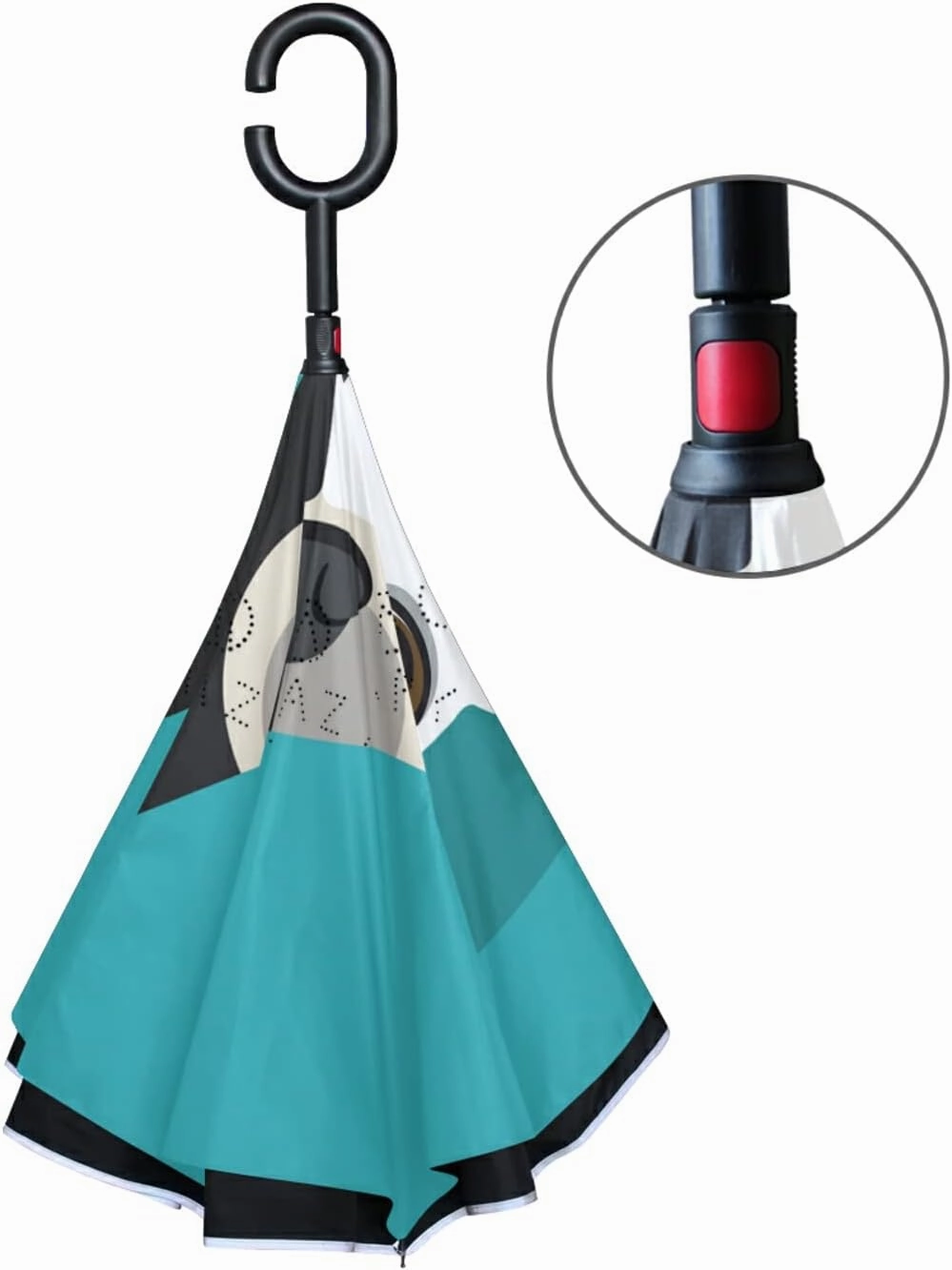 Oyihfvs Double Layer Inverted Umbrella, With C-Shaped Handle Windproof UV Proof Durable Parasol, For Men Women Outdoor Folding Rain Sun