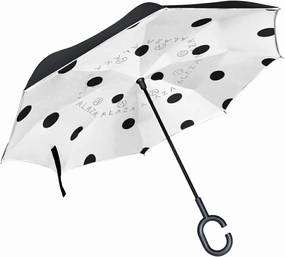Oyihfvs Double Layer Inverted Umbrella, With C-Shaped Handle Windproof UV Proof Durable Parasol, For Men Women Outdoor Folding Rain Sun
