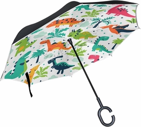 Oyihfvs Double Layer Inverted Umbrella, With C-Shaped Handle Windproof UV Proof Durable Parasol, For Men Women Outdoor Folding Rain Sun