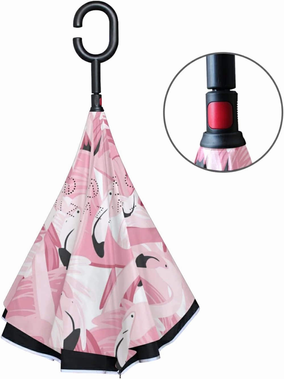 Oyihfvs Double Layer Inverted Umbrella, With C-Shaped Handle Windproof UV Proof Durable Parasol, For Men Women Outdoor Folding Rain Sun