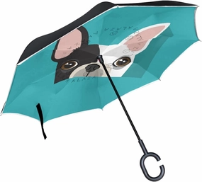 Oyihfvs Double Layer Inverted Umbrella, With C-Shaped Handle Windproof UV Proof Durable Parasol, For Men Women Outdoor Folding Rain Sun