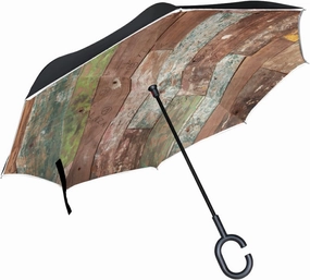 Oyihfvs Double Layer Inverted Umbrella, With C-Shaped Handle Windproof UV Proof Durable Parasol, For Men Women Outdoor Folding Rain Sun
