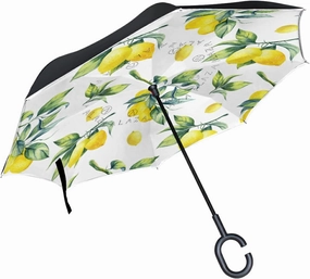 Oyihfvs Double Layer Inverted Umbrella, With C-Shaped Handle Windproof UV Proof Durable Parasol, For Men Women Outdoor Folding Rain Sun
