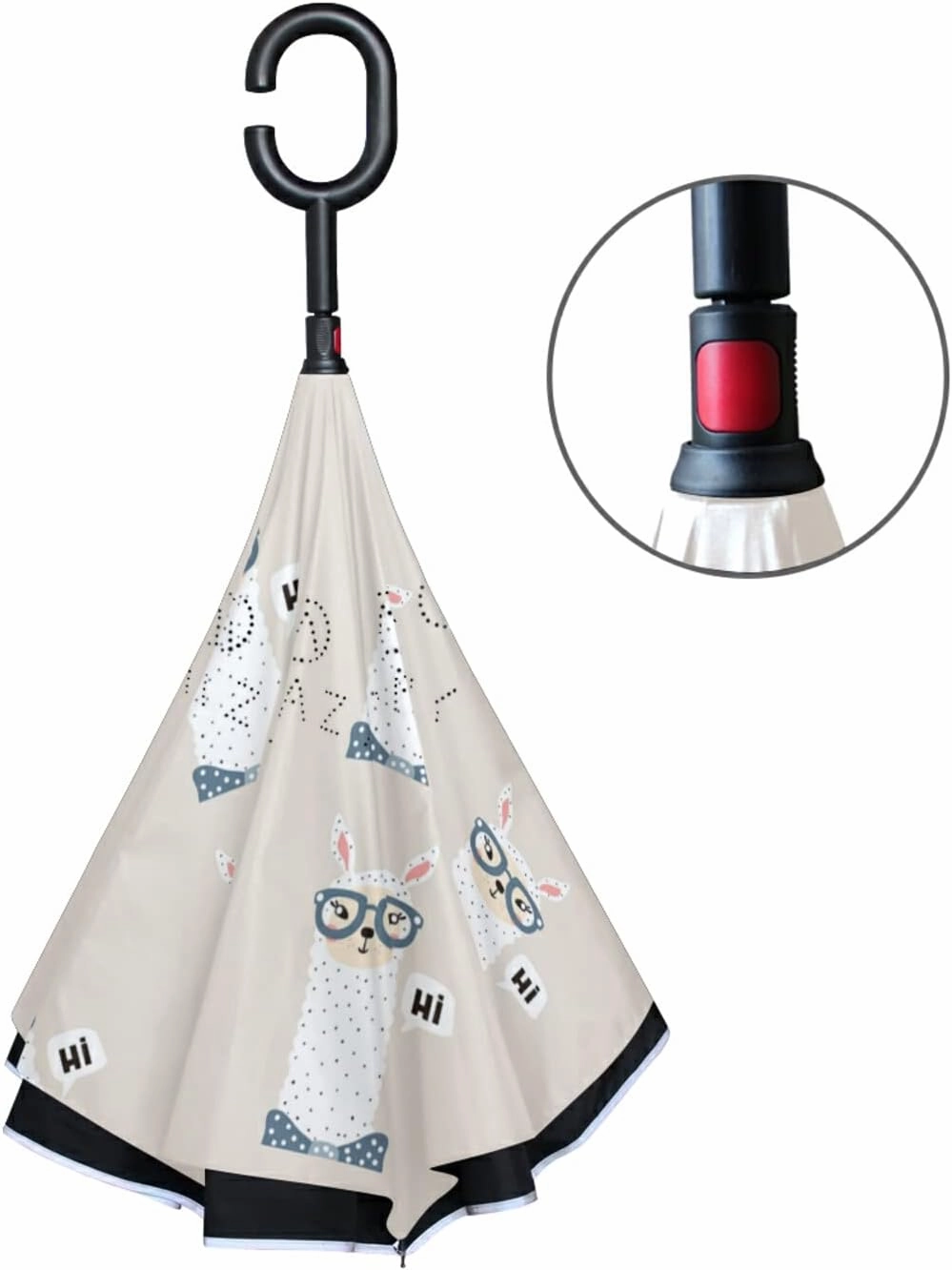 Oyihfvs Double Layer Inverted Umbrella, With C-Shaped Handle Windproof UV Proof Durable Parasol, For Men Women Outdoor Folding Rain Sun