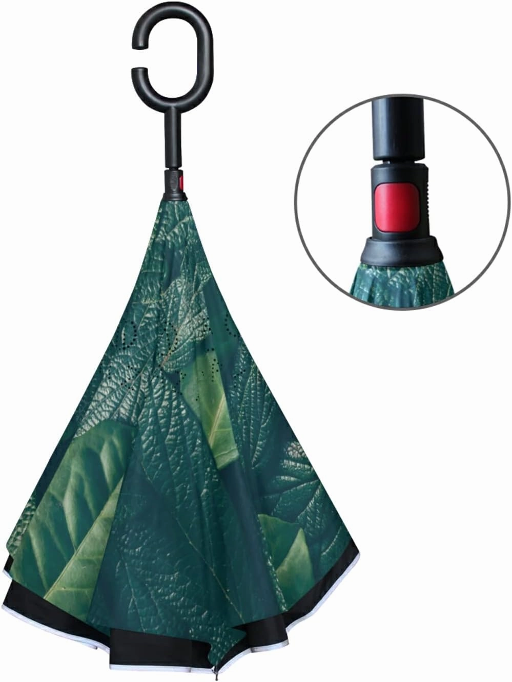 Oyihfvs Double Layer Inverted Umbrella, With C-Shaped Handle Windproof UV Proof Durable Parasol, For Men Women Outdoor Folding Rain Sun