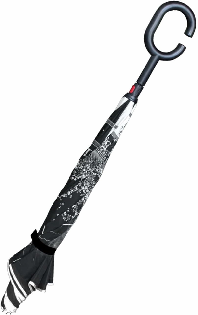 Oyihfvs Double Layer Inverted Umbrella, With C-Shaped Handle Windproof UV Proof Durable Parasol, For Men Women Outdoor Folding Rain Sun
