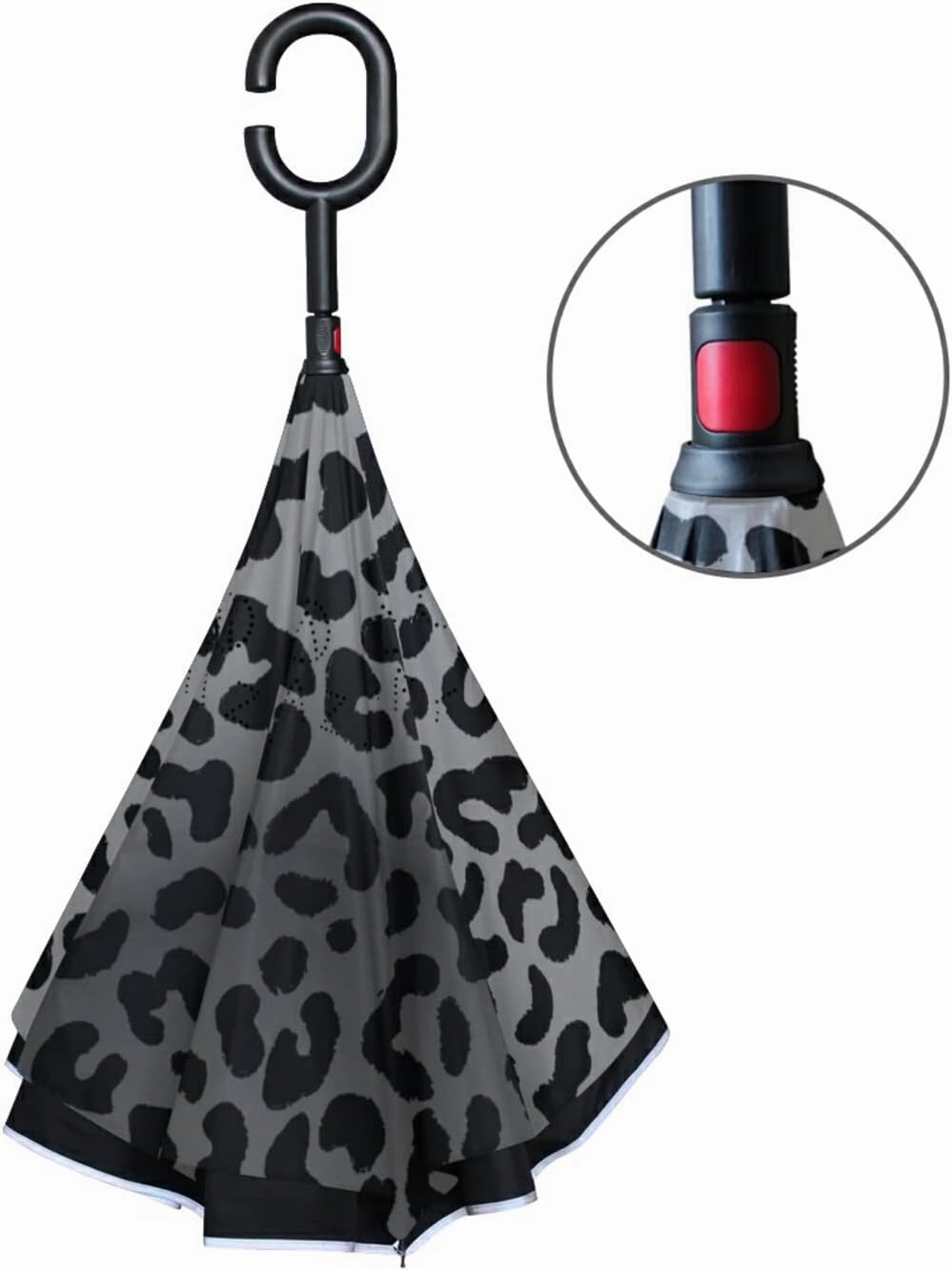 Oyihfvs Double Layer Inverted Umbrella, With C-Shaped Handle Windproof UV Proof Durable Parasol, For Men Women Outdoor Folding Rain Sun