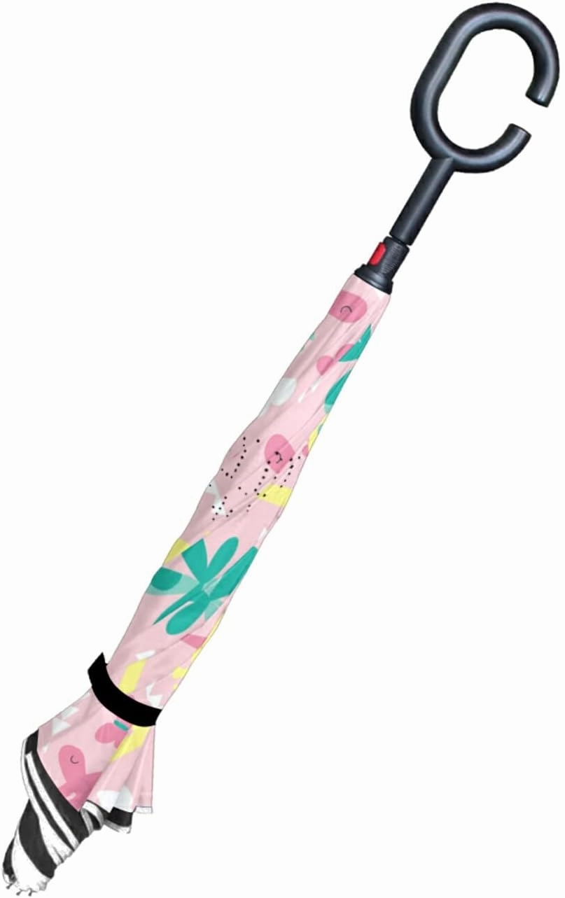 Oyihfvs Double Layer Inverted Umbrella, With C-Shaped Handle Windproof UV Proof Durable Parasol, For Men Women Outdoor Folding Rain Sun