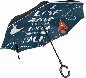 Oyihfvs Double Layer Inverted Umbrella, With C-Shaped Handle Windproof UV Proof Durable Parasol, For Men Women Outdoor Folding Rain Sun