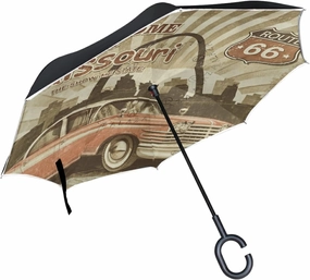 Oyihfvs Double Layer Inverted Umbrella, With C-Shaped Handle Windproof UV Proof Durable Parasol, For Men Women Outdoor Folding Rain Sun