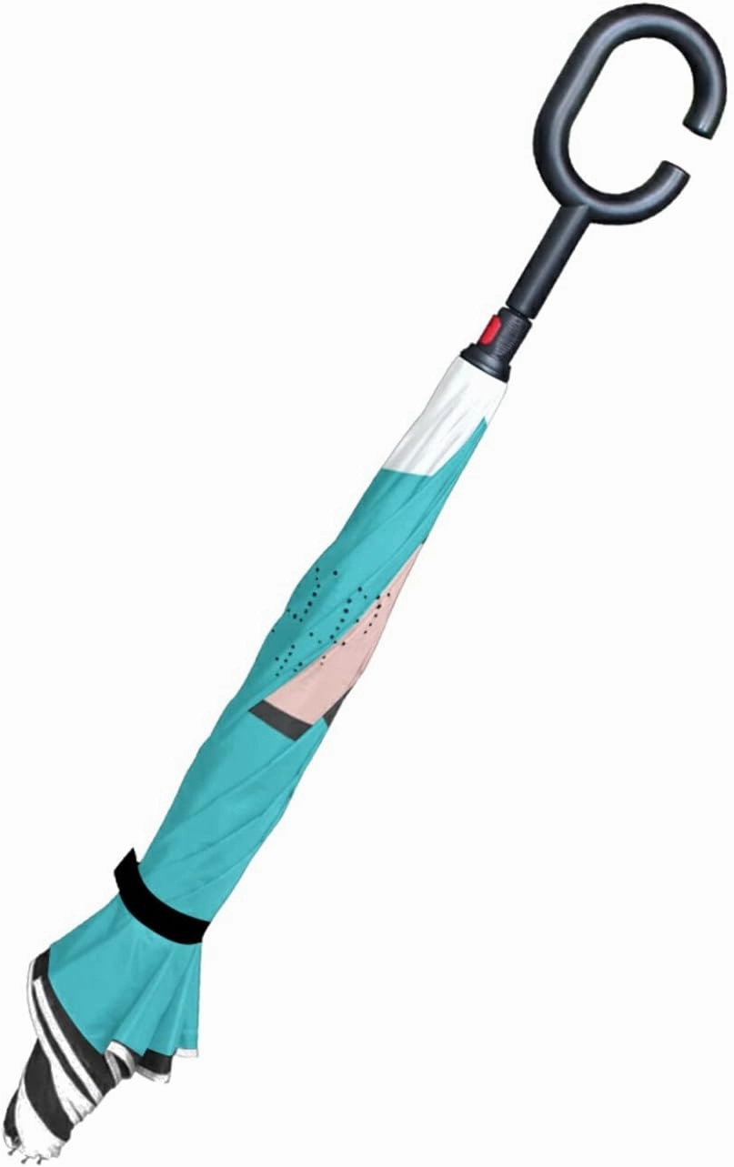 Oyihfvs Double Layer Inverted Umbrella, With C-Shaped Handle Windproof UV Proof Durable Parasol, For Men Women Outdoor Folding Rain Sun