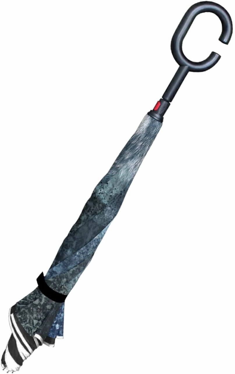 Oyihfvs Double Layer Inverted Umbrella, With C-Shaped Handle Windproof UV Proof Durable Parasol, For Men Women Outdoor Folding Rain Sun