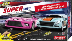 oysway: Super 251 USB Power Slot Car Racing Set, LED Headlights, Strong Magnetic Base, Mechanical Lap Counter & Powerbase Integrated as Combo Track, For Ages 8 and up, 2251