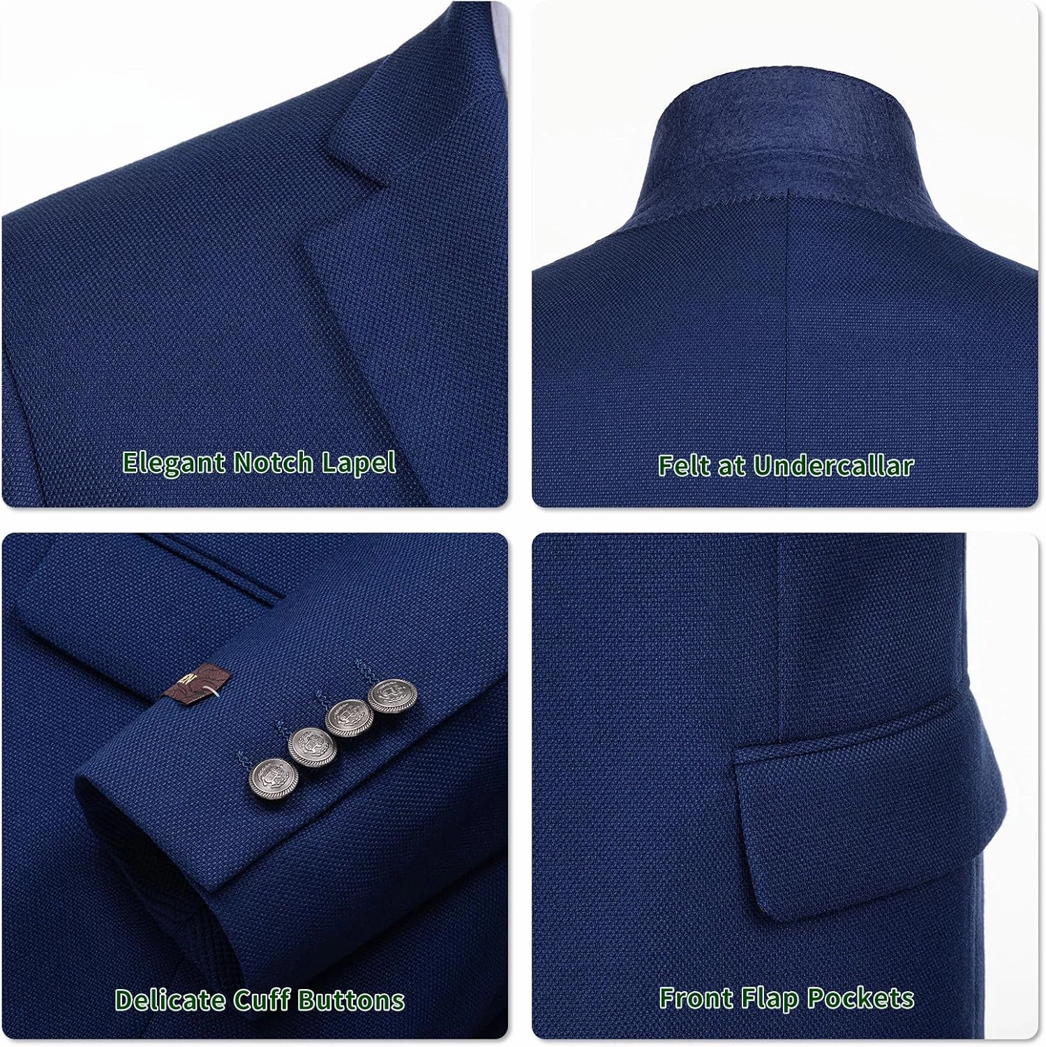 P&L Men's Sport Coat Classic Fit Blazer for Men Lightweight 2 Button Stretch Jacket in Solid & Plaid for Business & Casual