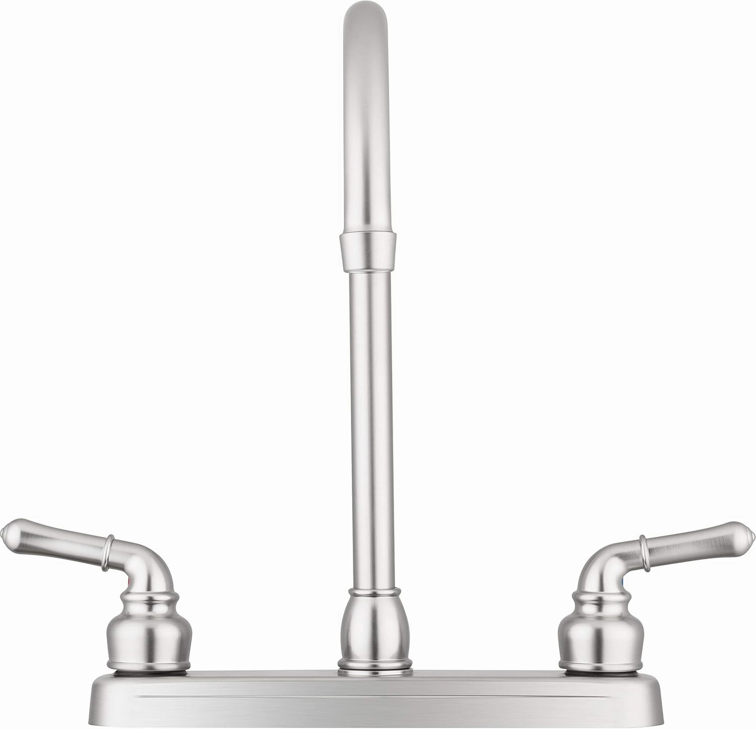 Pacific Bay Lynden Modern High Arc Kitchen Sink Faucet - Metallic Plating Over ABS Plastic - Brushed Satin Nickel Plating