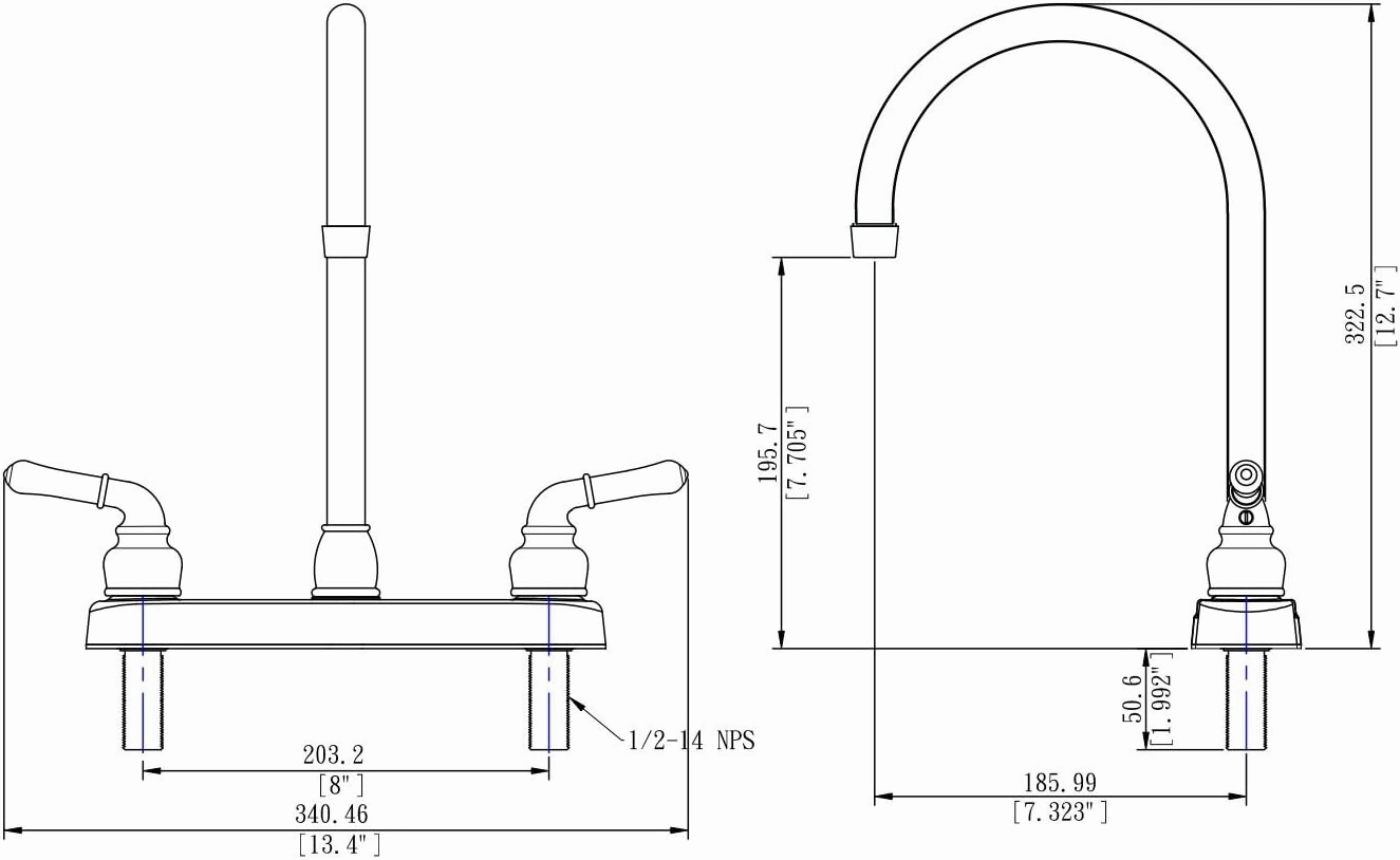 Pacific Bay Lynden Modern High Arc Kitchen Sink Faucet - Metallic Plating Over ABS Plastic - Brushed Satin Nickel Plating