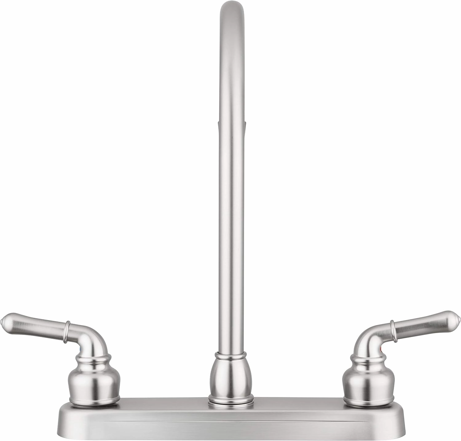 Pacific Bay Lynden Modern High Arc Kitchen Sink Faucet - Metallic Plating Over ABS Plastic - Brushed Satin Nickel Plating