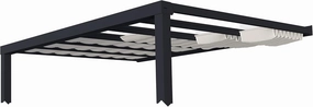 Palram - Canopia Stockholm Patio Cover Roof Blinds 11 Ft. x 17 Ft. Ceiling Curtains to Provide Customizable Shade, Heat Control, and Elegance, Pull Rod, Linen-Like Fabric, DIY (Blinds ONLY)