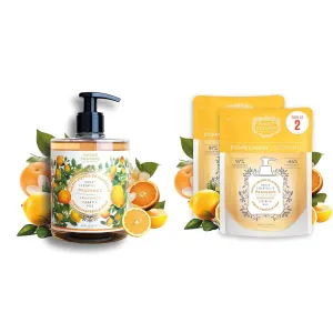 Panier des Sens - Provence Marseille Liquid Hand Soap   2 Hand Soap Refills - Moisturizing Soap with Coconut Oil - Bathroom & Kitchen Foaming Soap - 96% Natural Ingredients Hand Wash - 50.7 Fl.oz
