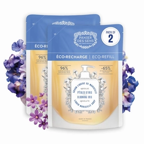 Panier des Sens - Liquid Hand Soap Refills – Blooming Iris Foaming Hand Soap Refill – French Coconut Oil Moisturizing Hand Wash - Kitchen & Bathroom Hand Wash- Soft Soap Refill 96% Natural - 34 Floz