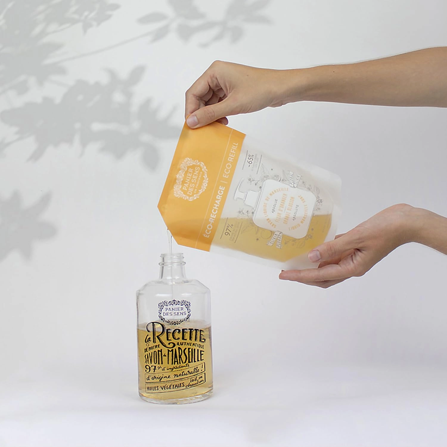 Panier des Sens - Liquid Hand Soap Refills – Orange Blossom Foaming Hand Soap Refill – French Coconut Oil Moisturizing Hand Wash - Kitchen & Bathroom Hand Wash- Soft Soap Refill 96% Natural - 34 Floz