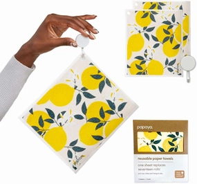 Papaya Reusable Paper Towels 2-Pack - 2 Sheets   1 Hooks, Quick Drying, No Odor, 1 Sheet Replaces 17 Rolls, Washable Kitchen Cloth, Sustainable Dish Sponge, Eco Friendly Gift