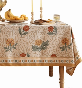patdrea French Linen Tablecloth Soft Durable Floral Table Cloth Kitchen Dining Tablecloth for Rectangular Tables for Parties Christmas 55"x 79"