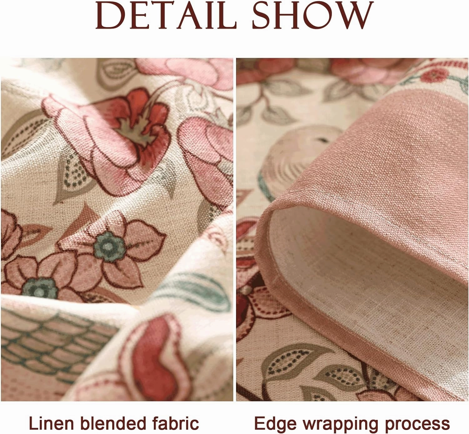 patdrea Linen Floral Tablecloth,Decorative Thick French Table Cloth Rectangle Square for Kitchen Dining Christmas 63" x 102"