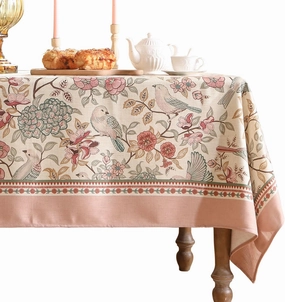 patdrea Linen Floral Tablecloth,Decorative Thick French Table Cloth Rectangle Square for Kitchen Dining Christmas 63" x 102"