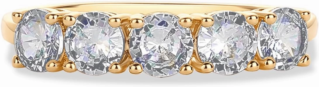 PAVOI 14K Gold Plated Premium Cubic Zirconia Engagement Ring for Women | Promise Eternity Ring Jewelry