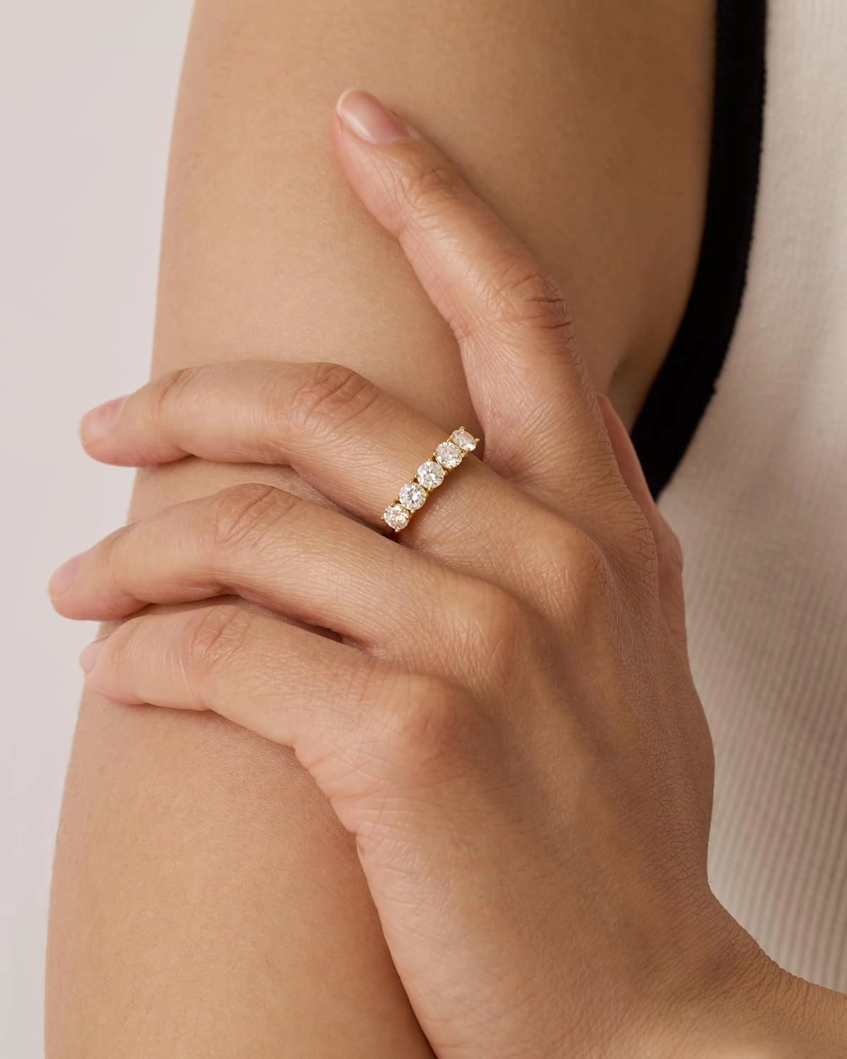 PAVOI 14K Gold Plated Premium Cubic Zirconia Engagement Ring for Women | Promise Eternity Ring Jewelry