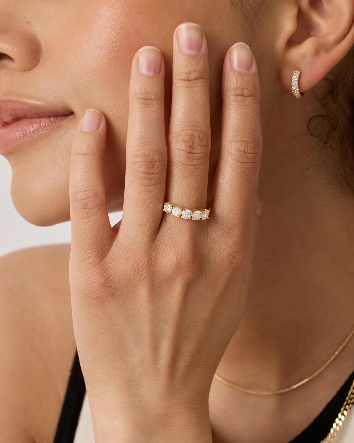 PAVOI 14K Gold Plated Premium Cubic Zirconia Engagement Ring for Women | Promise Eternity Ring Jewelry